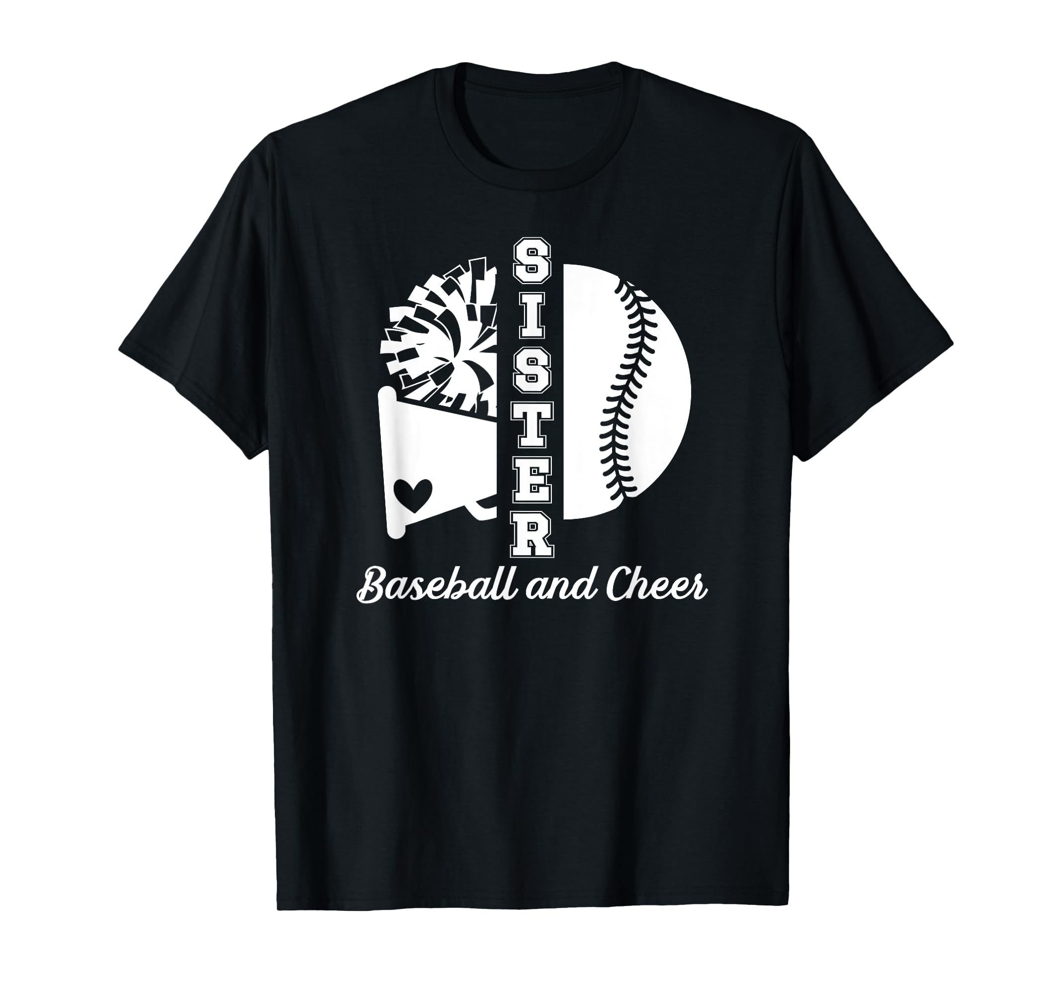 Baseball And Cheer Sister Cheerleading T-Shirt - Aesthetic Graphic Unisex - T-Shirt, Sweatshirt, Hoodie