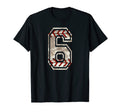 Baseball Jersey Number 6 Distressed T-Shirt - Custom Art Print for Adults - T-Shirt, Sweatshirt, Hoodie