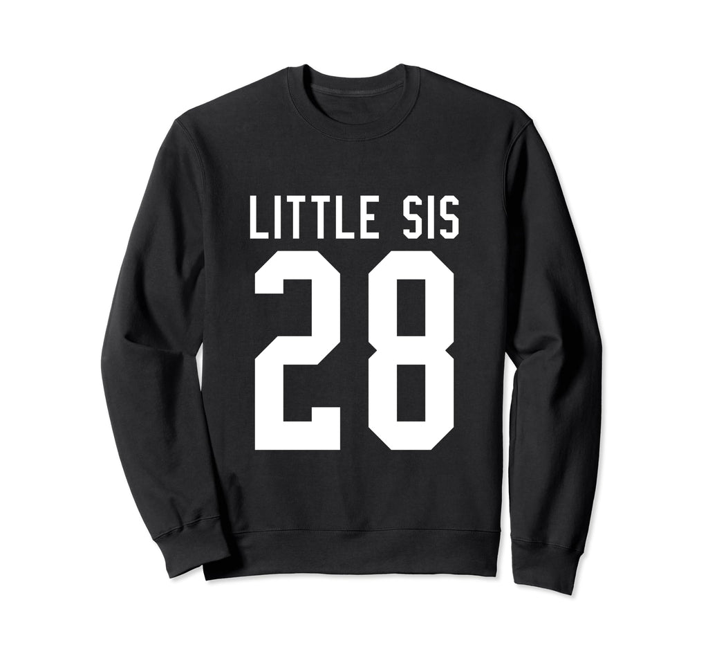 Number 28 Little Sis Biggest Fan Sweatshirt - Custom Art Print Unisex - T-Shirt, Sweatshirt, Hoodie