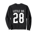 Number 28 Little Sis Biggest Fan Sweatshirt - Custom Art Print Unisex - T-Shirt, Sweatshirt, Hoodie