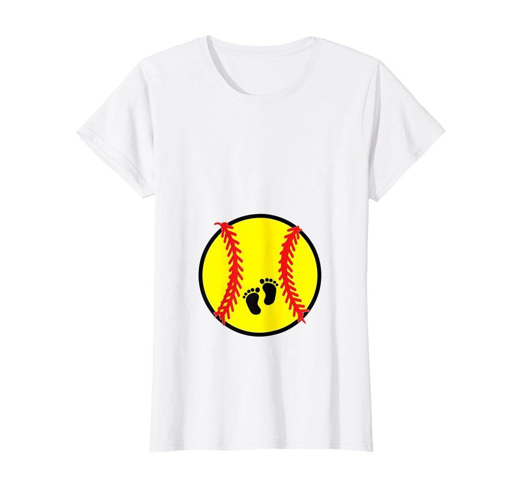 Pregnant Softball Mom Pregnancy T-Shirt - Fun Novelty Design Unisex - T-Shirt, Sweatshirt, Hoodie