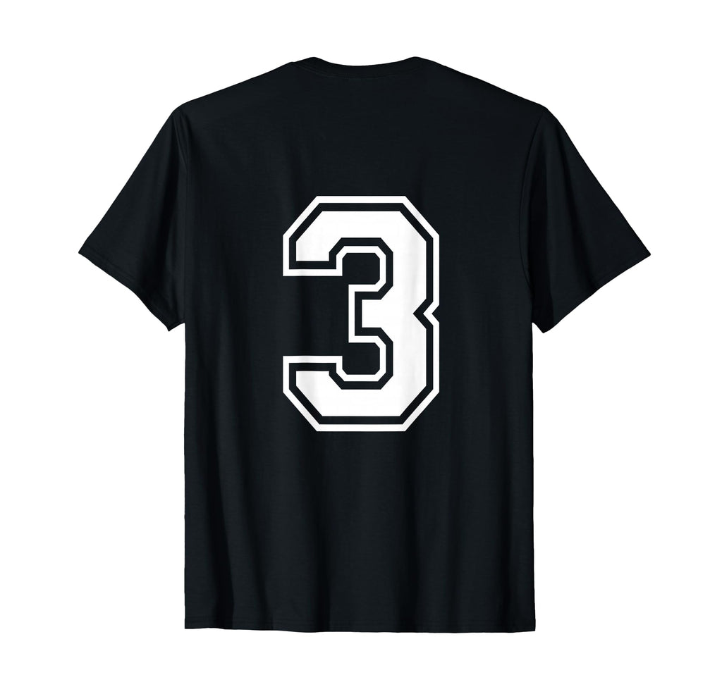 Number 3 Player Number Back T-Shirt - Custom Art Print Unisex - T-Shirt, Sweatshirt, Hoodie