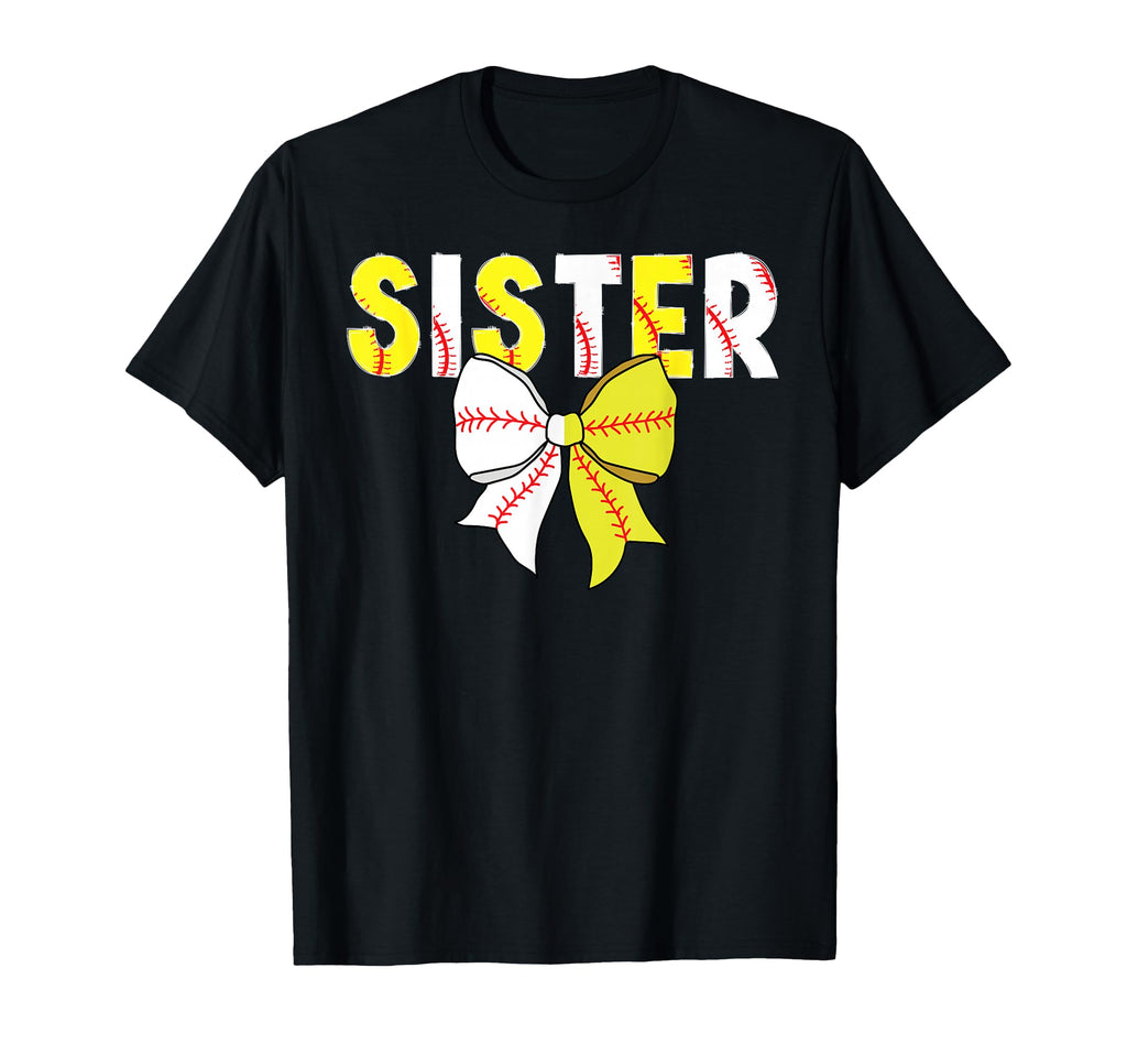 Baseball Softball Sister Coquette T-Shirt - Trendy Graphic for Adults - T-Shirt, Sweatshirt, Hoodie