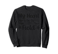 My Heart Is Field Baseball Softball Hoodie - Streetwear Style for Adults - T-Shirt, Sweatshirt, Hoodie