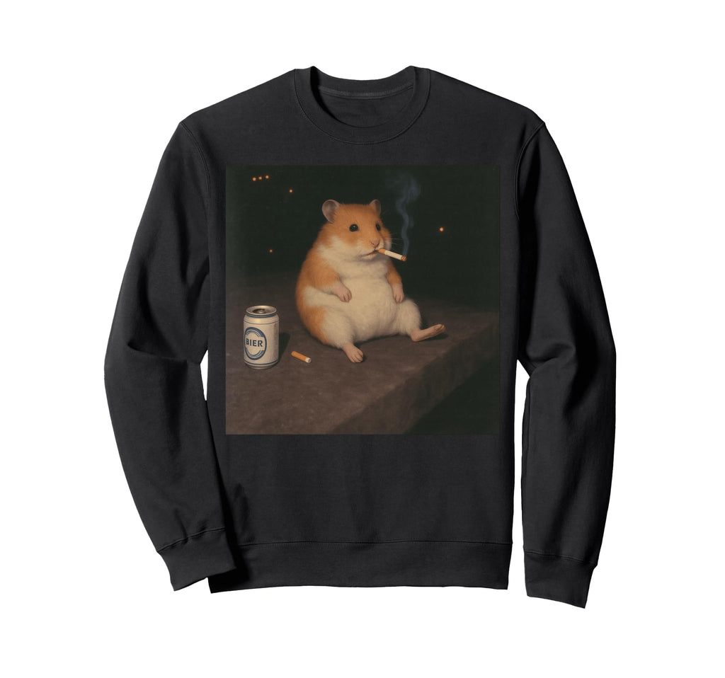 Smoking Hamster Cigarette Meme Sweatshirt - Fun Novelty Design for Adults - T-Shirt, Sweatshirt, Hoodie