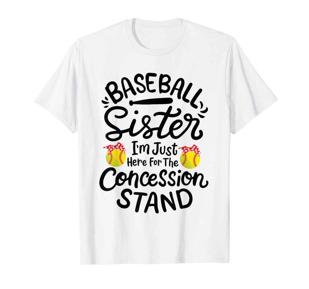Baseball Sister Softball Heart Sport T-Shirt - Unique Graphic for Adults - T-Shirt, Sweatshirt, Hoodie