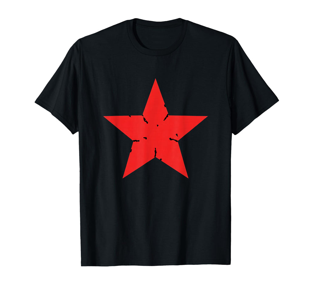 Red Distressed Star Nostalgia Punk T-Shirt - Aesthetic Graphic for Adults - T-Shirt, Sweatshirt, Hoodie