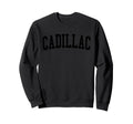 Cadillac Mi Distressed Black Sweatshirt - Fun Novelty Design for Adults - T-Shirt, Sweatshirt, Hoodie
