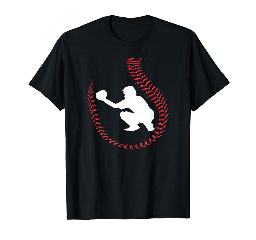Baseball Catcher Ball Stitch T-Shirt - Minimalist Print for Adults - T-Shirt, Sweatshirt, Hoodie