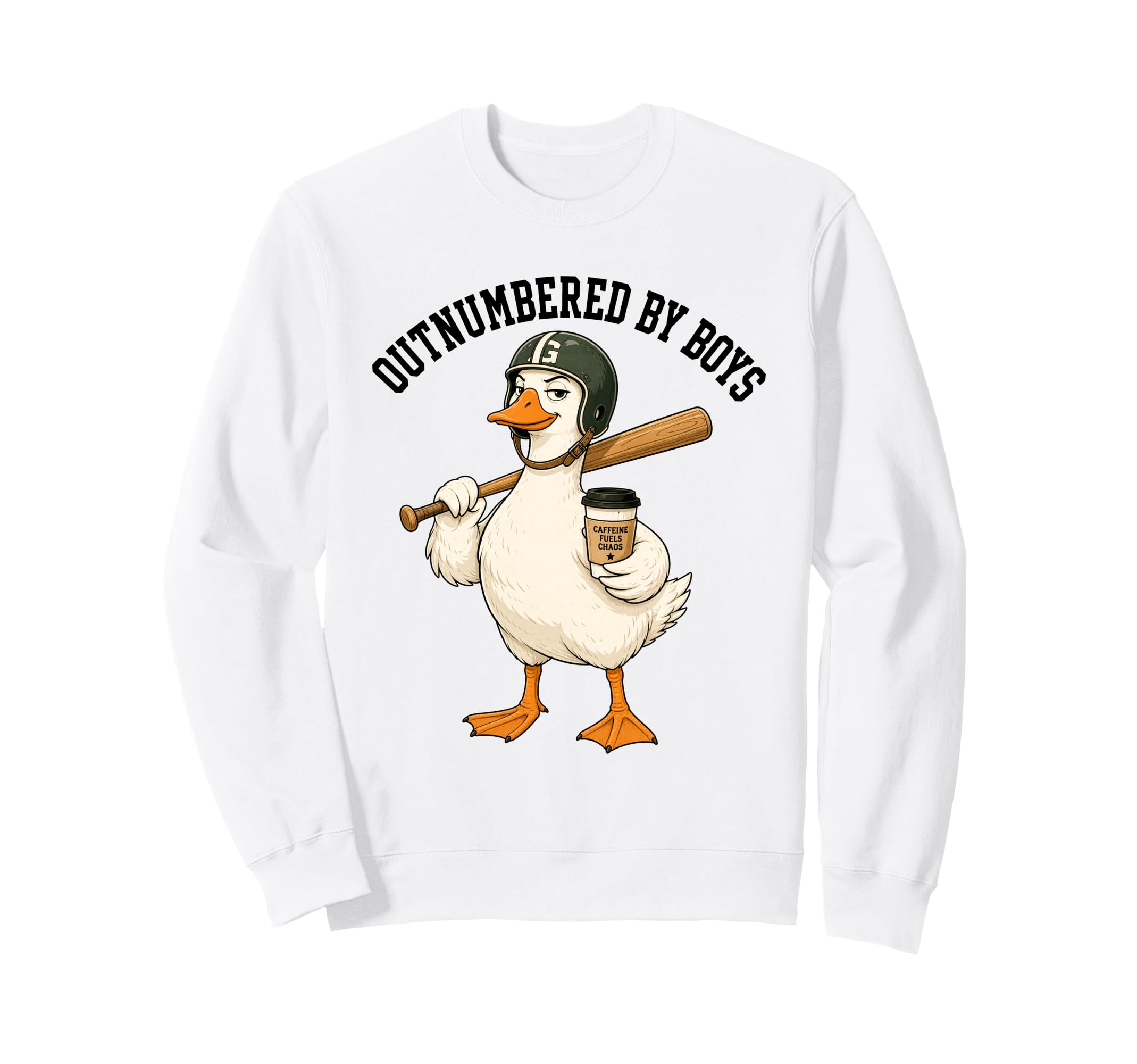 Outnumbered Funny Mom Goose Family Sweatshirt - Minimalist Print Men Women - T-Shirt, Sweatshirt, Hoodie