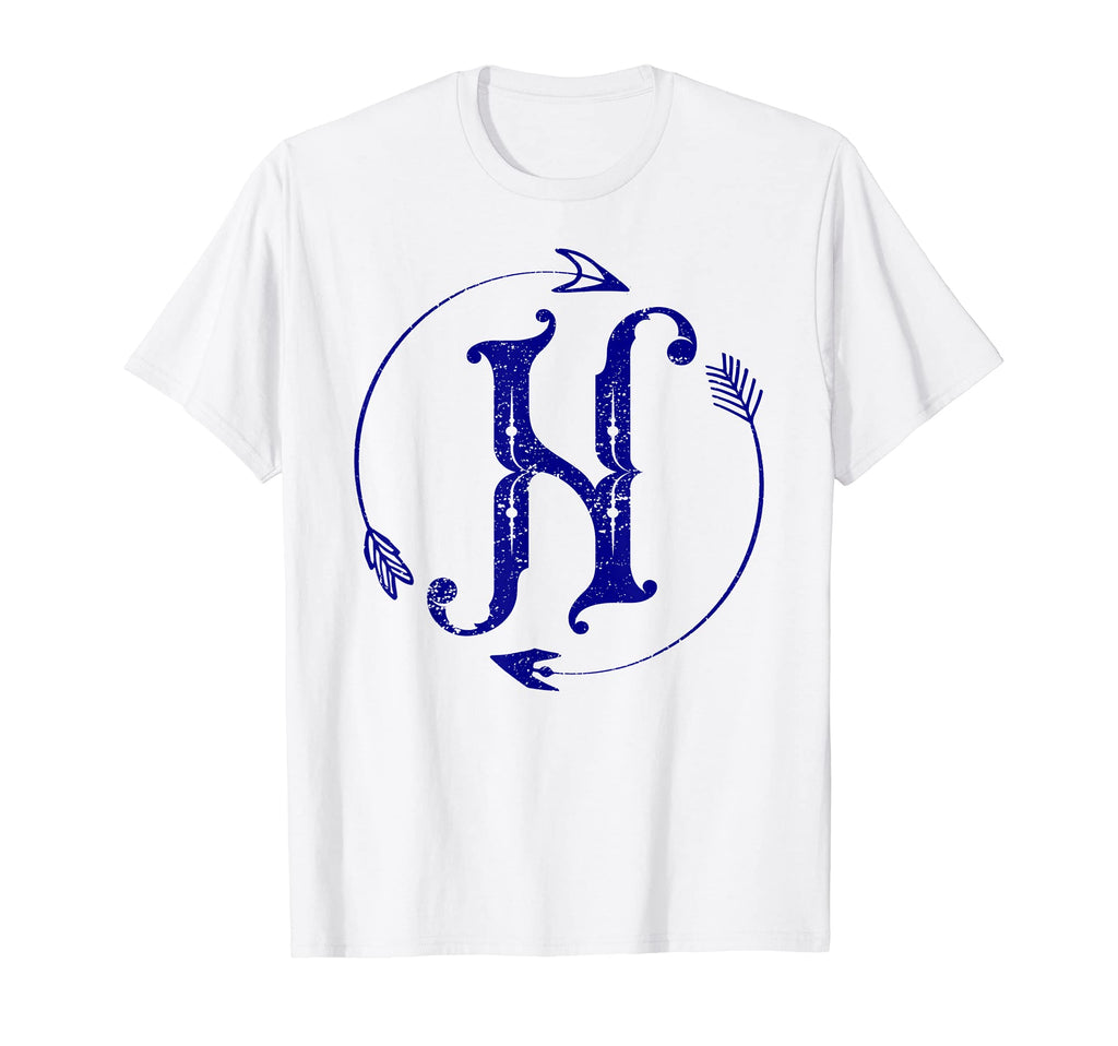 Initial H Monogram Boho Name Letter T-Shirt - Fun Novelty Design Men Women - T-Shirt, Sweatshirt, Hoodie