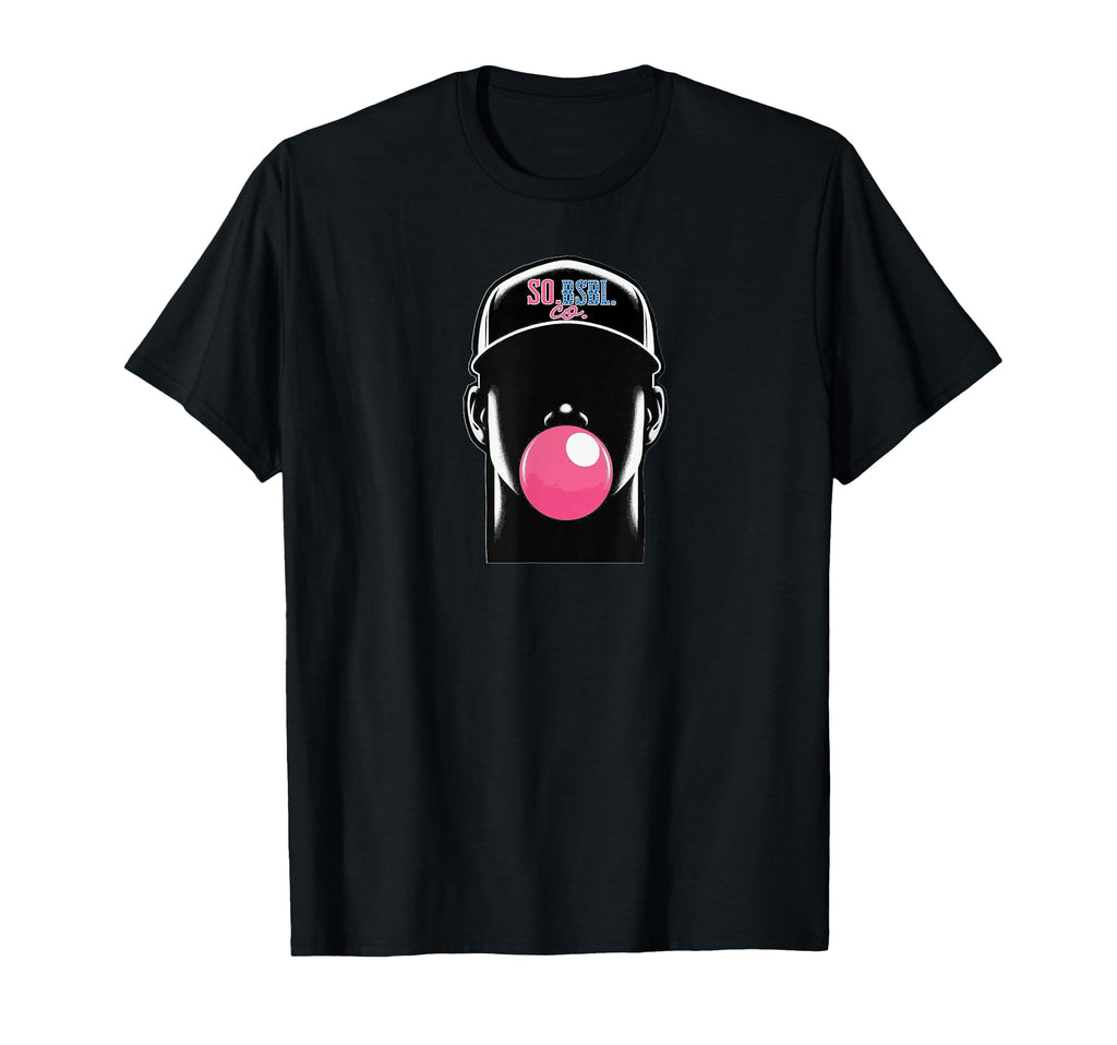 Baseball Player Bubble Gum T-Shirt - Graphic Print Unisex - T-Shirt, Sweatshirt, Hoodie