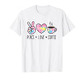 Peace Love Coffee Watercolor Hand T-Shirt - Streetwear Style for Adults - T-Shirt, Sweatshirt, Hoodie