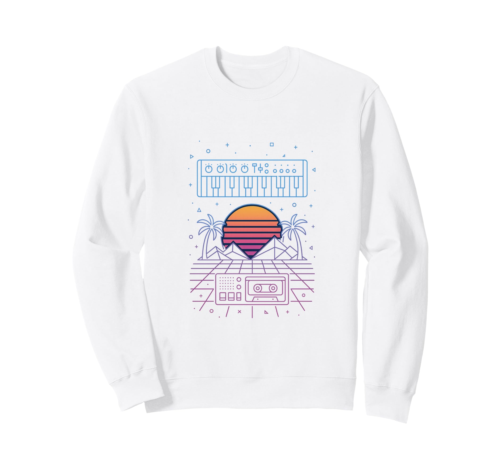 80S Synthwave Sweatshirt - Minimalist Print Men Women - T-Shirt, Sweatshirt, Hoodie