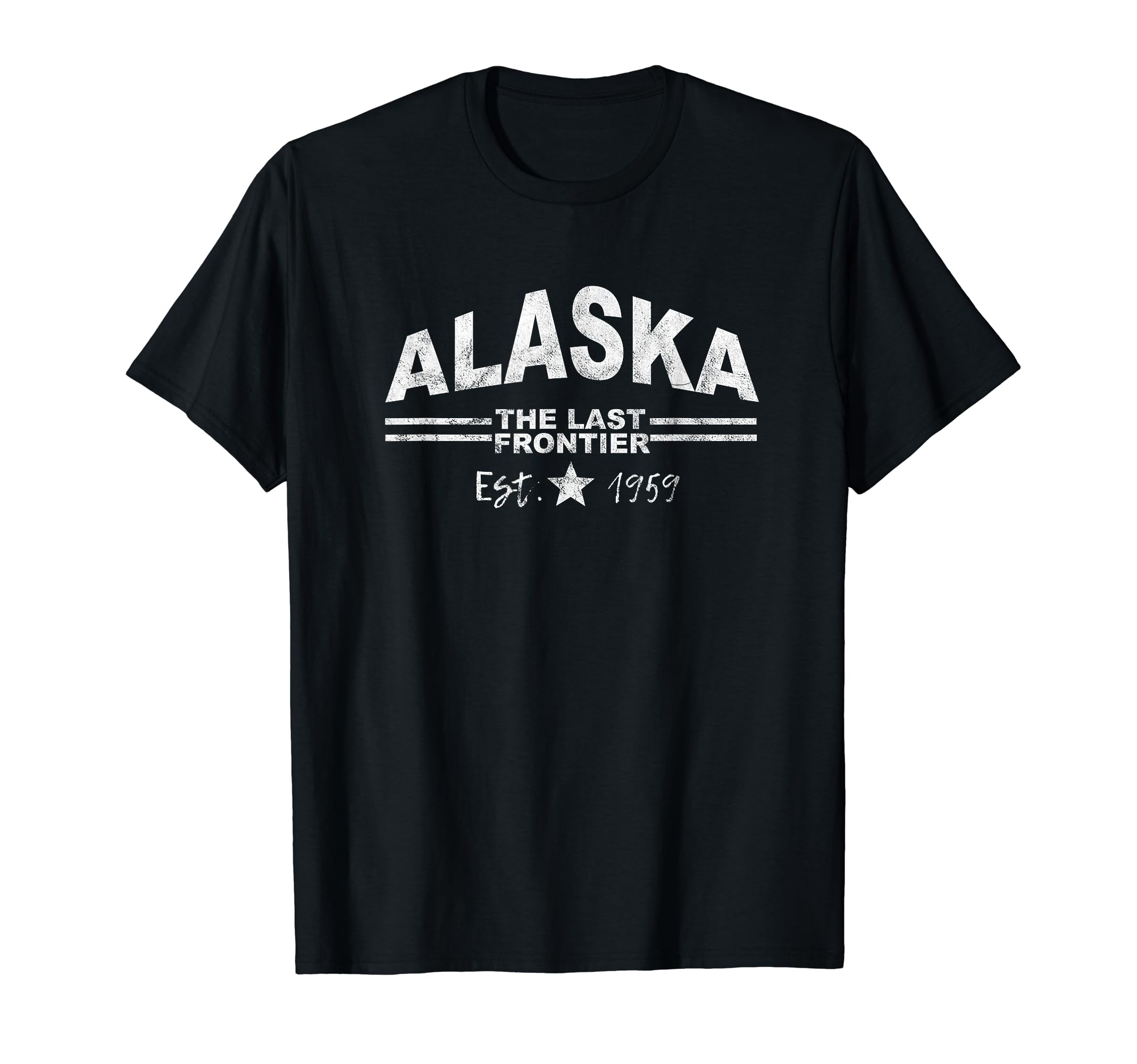 Alaska Last Frontier Distressed Gift T-Shirt - Minimalist Print for Adults - T-Shirt, Sweatshirt, Hoodie