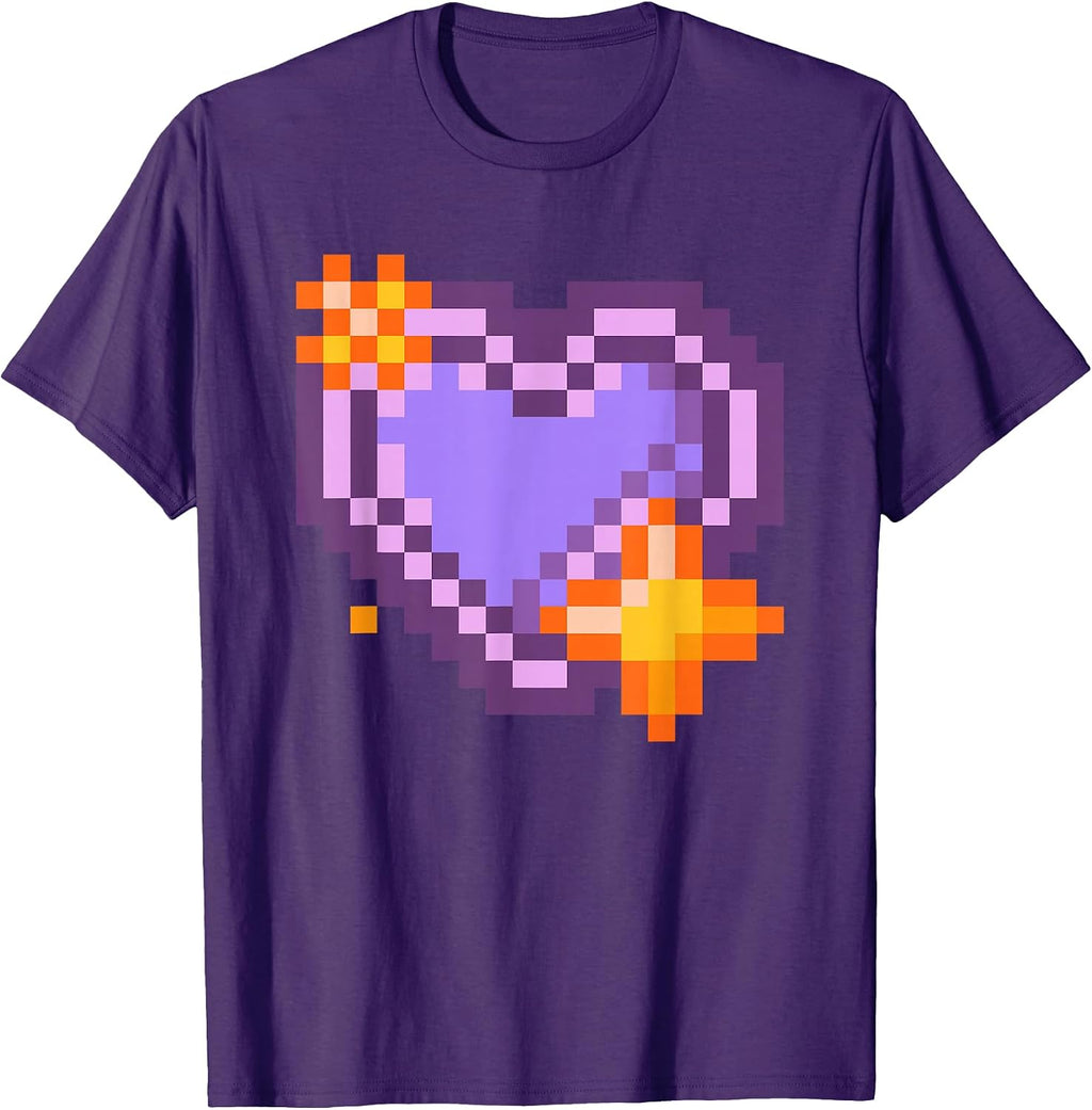 Pixel Heart Cute Art 8Bit Purple - Adult & Kids T-Shirts, Sweatshirts & Hoodies apparel design preview 1
