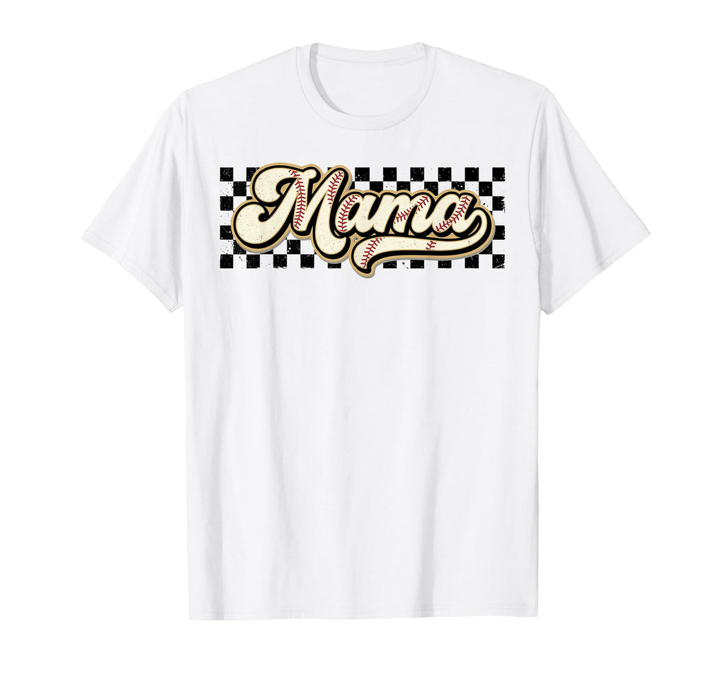 Checkered Baseball Mama Game Day Baseball T-Shirt - Unique Graphic Unisex - T-Shirt, Sweatshirt, Hoodie