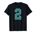 Teal And White Number 2 Jersey Player T-Shirt - Unique Graphic for Adults - T-Shirt, Sweatshirt, Hoodie