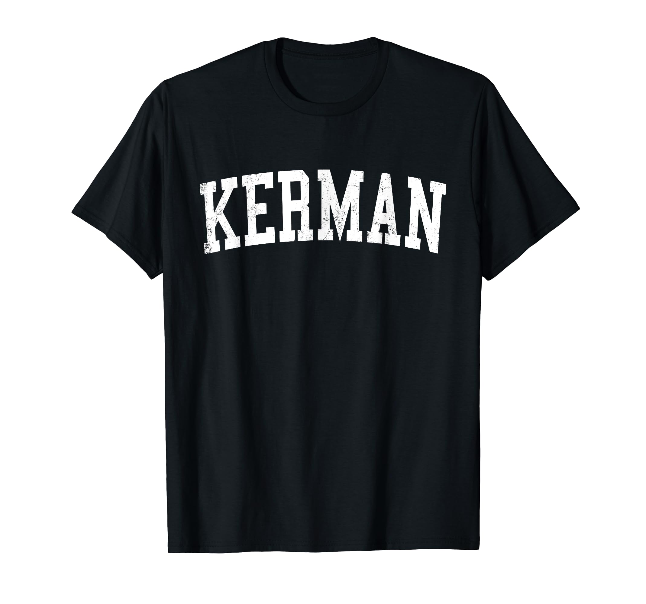 Kerman Ca Distressed White Varsity T-Shirt - Aesthetic Graphic Men Women - T-Shirt, Sweatshirt, Hoodie