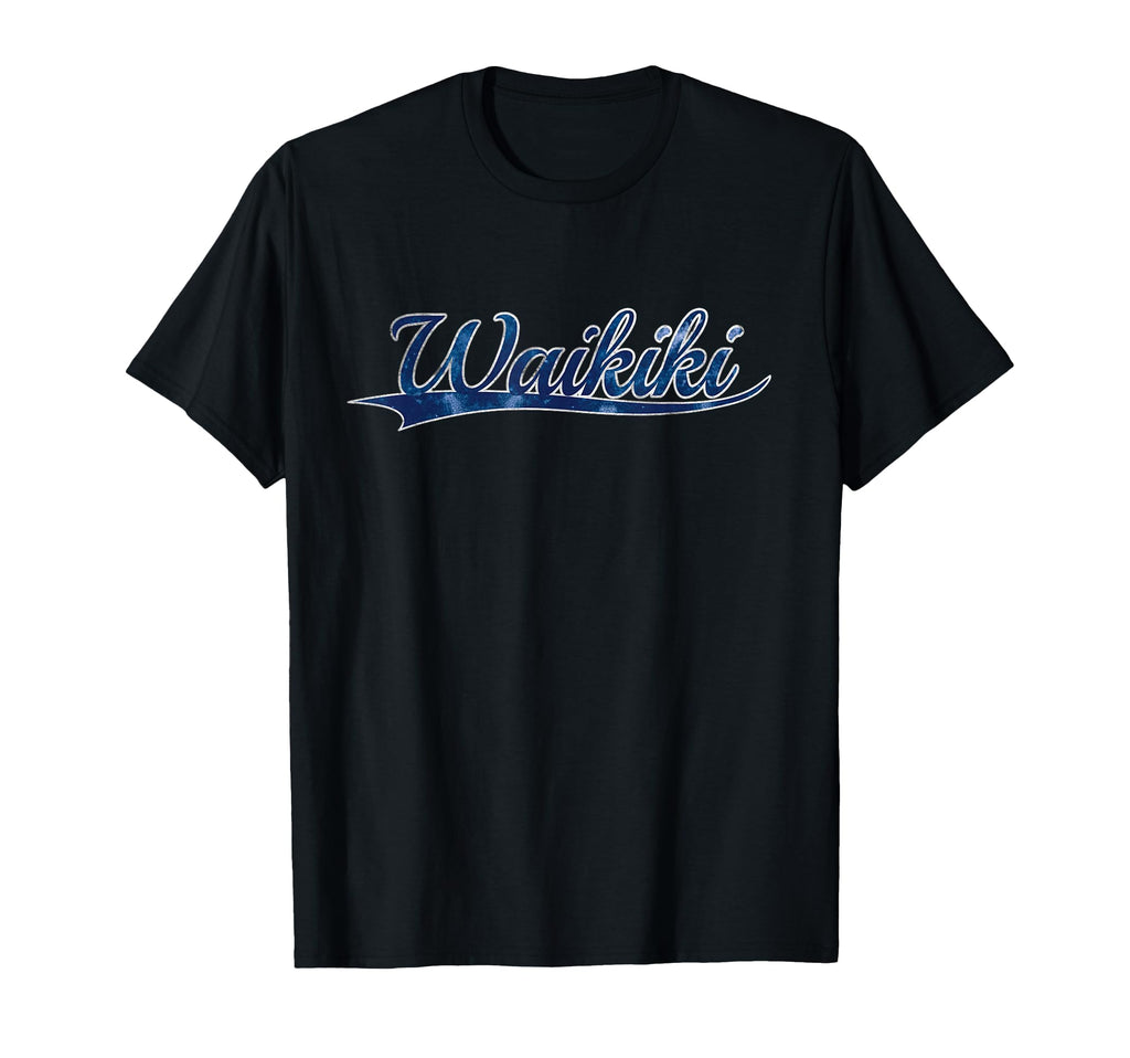 Waikiki Hawaii Beach Resort Varsity T-Shirt - Custom Art Print Unisex - T-Shirt, Sweatshirt, Hoodie