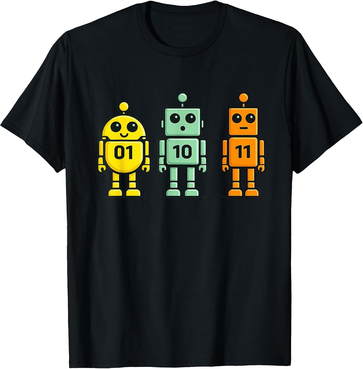 Funny Binary Code Robots 01 10 11 - Adult & Kids T-Shirts, Sweatshirts & Hoodies apparel design preview 1