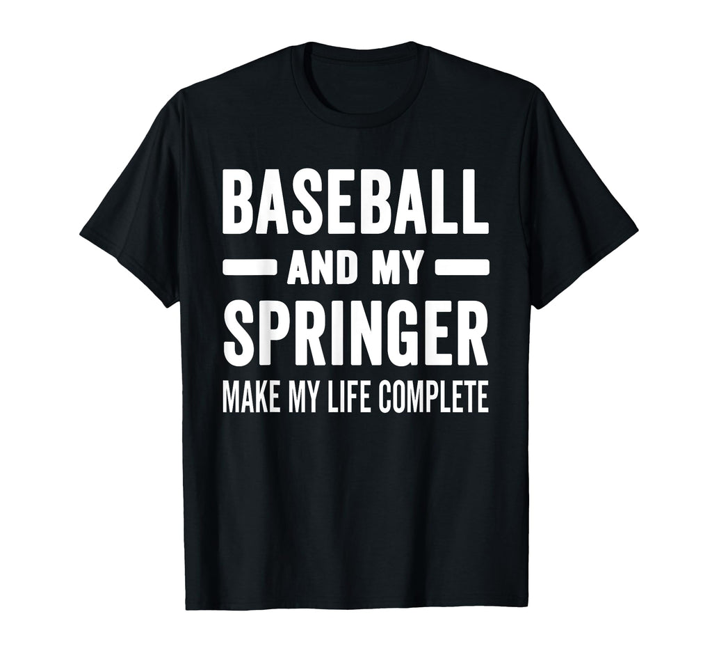 Baseball And My Springer Mama Dog Lover T-Shirt - Trendy Graphic Unisex - T-Shirt, Sweatshirt, Hoodie