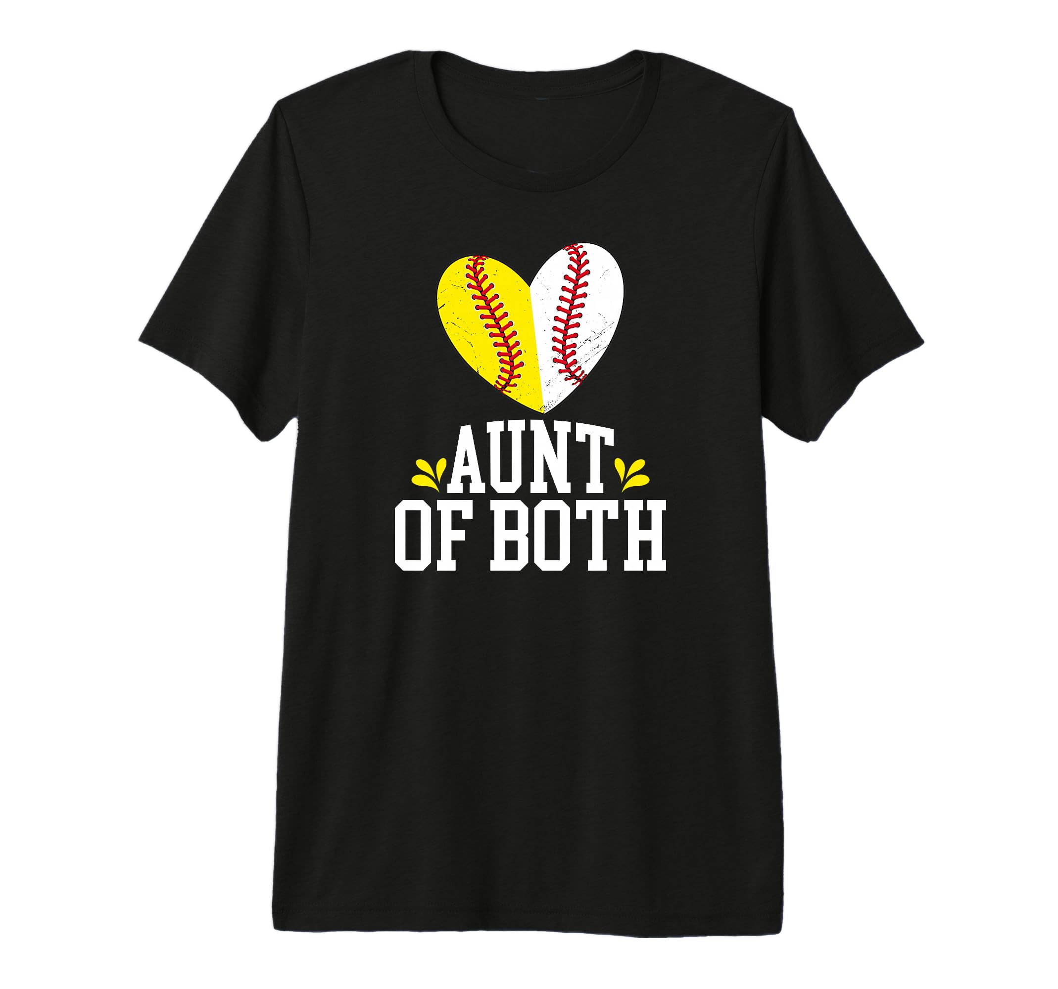 Aunt Both Heart Softball Baseball T-Shirt - Custom Art Print for Adults - T-Shirt, Sweatshirt, Hoodie