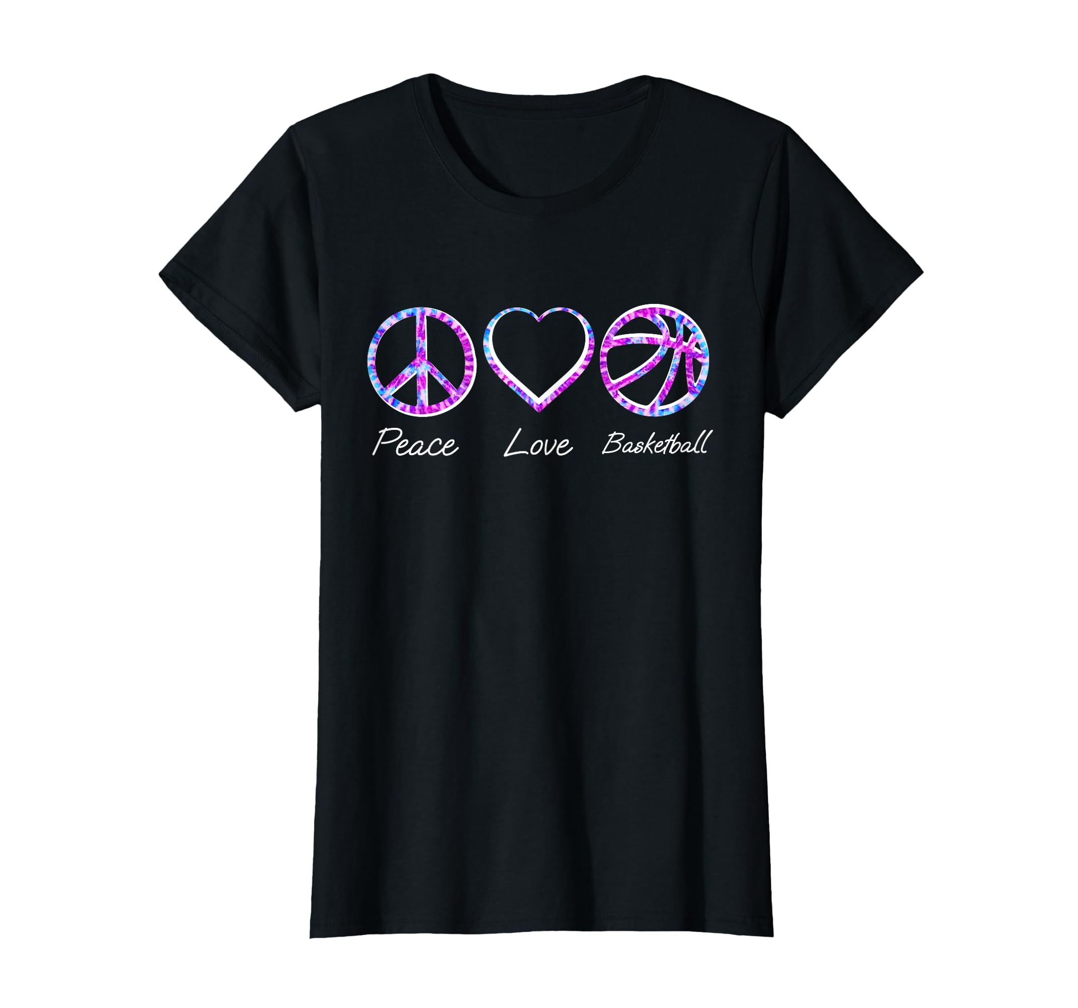 Peace Love Basketball Basketball Player T-Shirt - Custom Art Print Unisex - T-Shirt, Sweatshirt, Hoodie