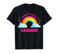 Worlds Nicest Cashier Rainbow Funny T-Shirt - Minimalist Print Men Women - T-Shirt, Sweatshirt, Hoodie