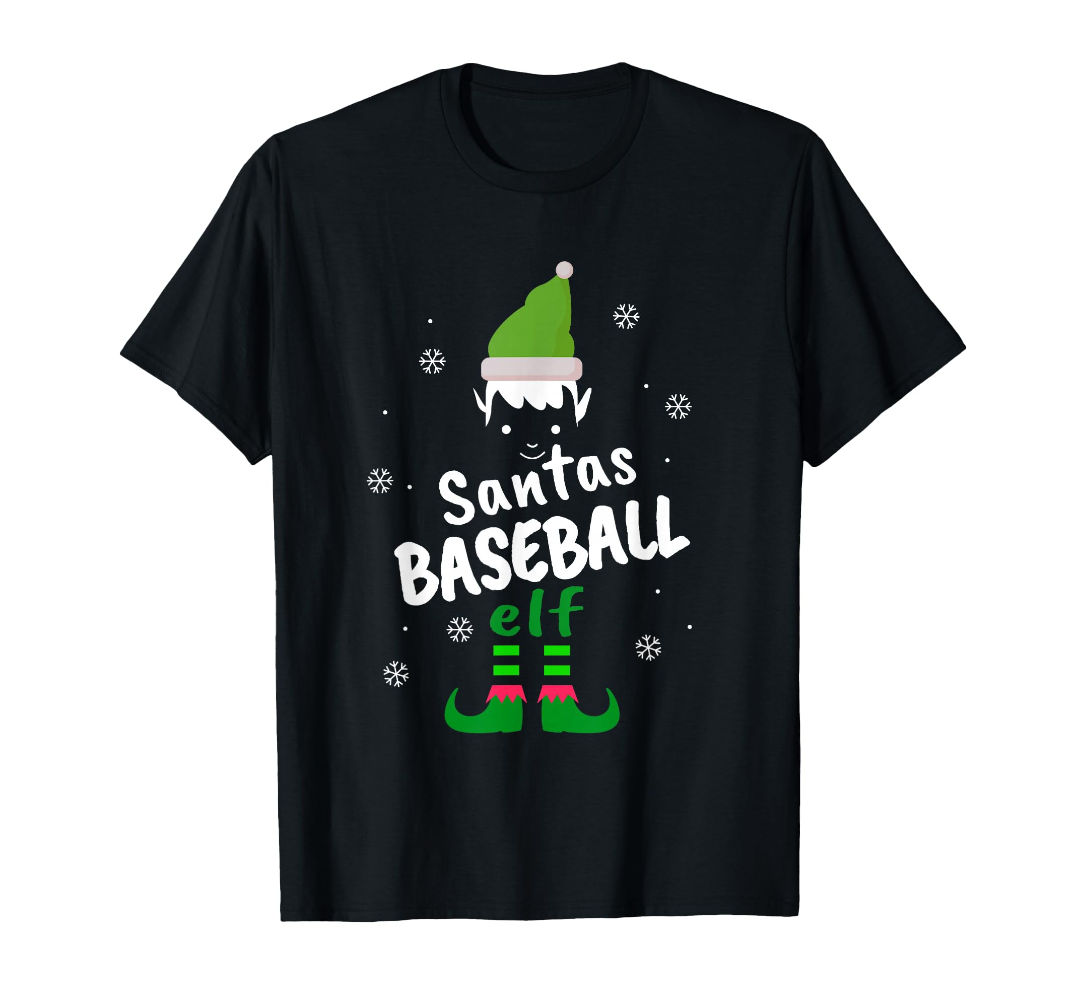 Baseball Elf Funny Santas Elf T-Shirt - Aesthetic Graphic for Adults - T-Shirt, Sweatshirt, Hoodie