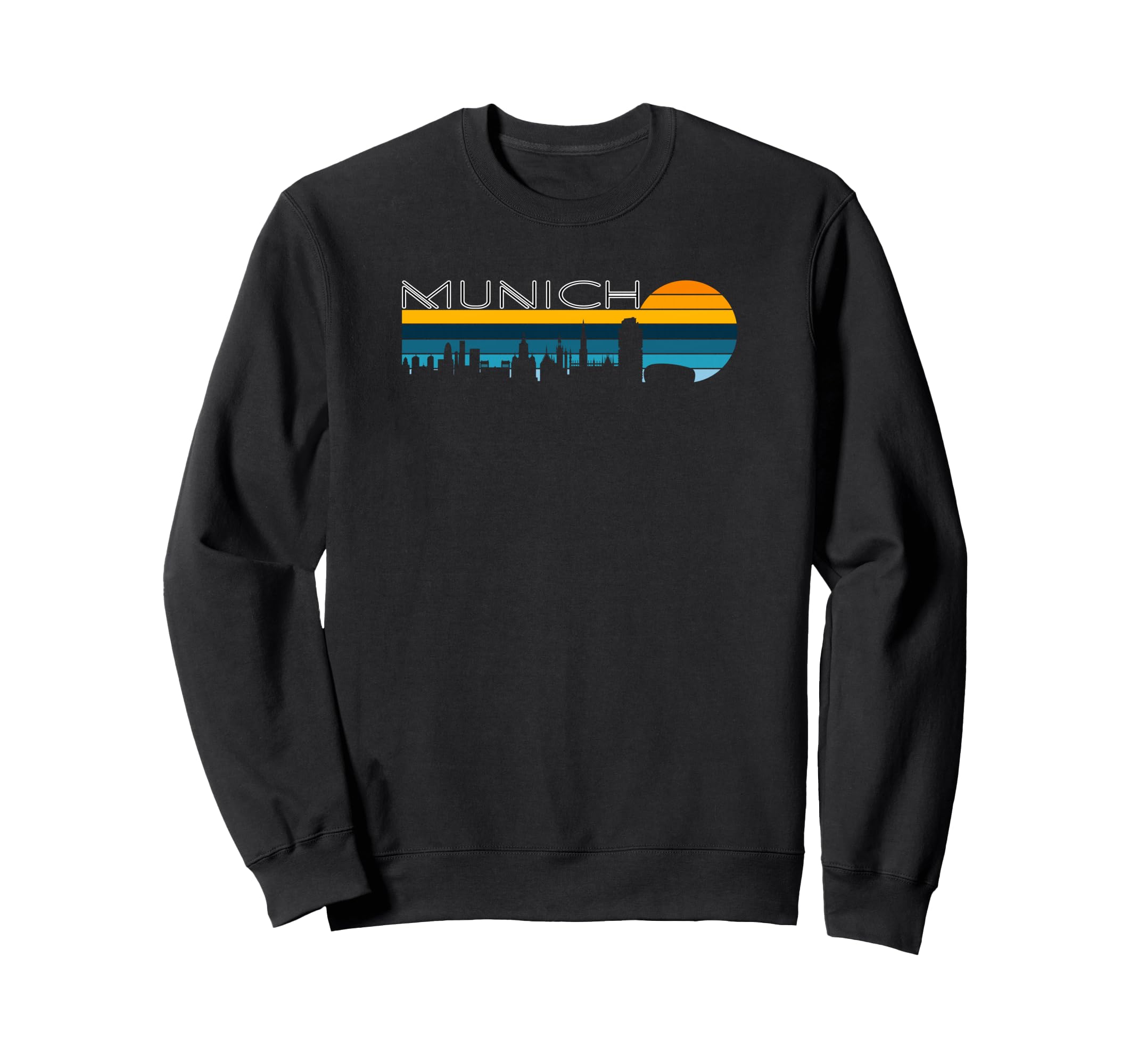 Munich Skyline Sunset M Nchen Sweatshirt - Minimalist Print Men Women - T-Shirt, Sweatshirt, Hoodie