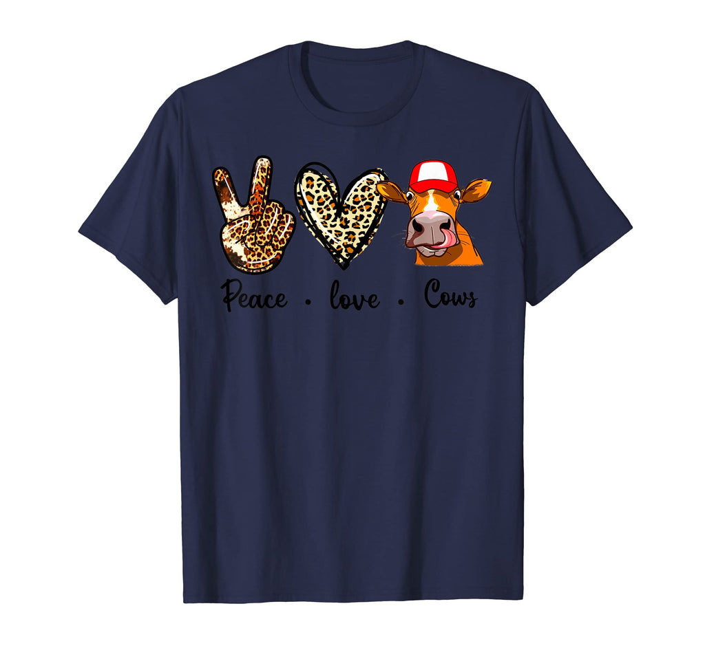 Peace Love Cow Cows Farmer T-Shirt - Minimalist Print Men Women - T-Shirt, Sweatshirt, Hoodie