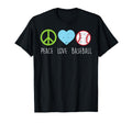 Peace Love Baseball Coach Player T-Shirt - Casual Everyday Wear Men Women - T-Shirt, Sweatshirt, Hoodie