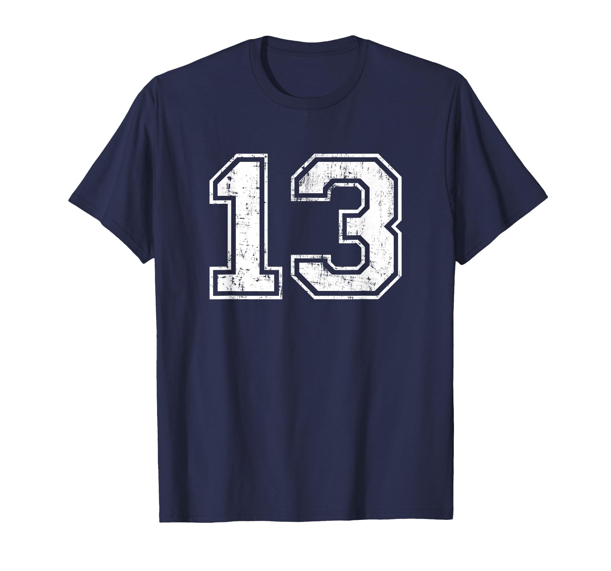 Number 13 Distressed Thirteen Sport T-Shirt - Trendy Graphic Men Women - T-Shirt, Sweatshirt, Hoodie