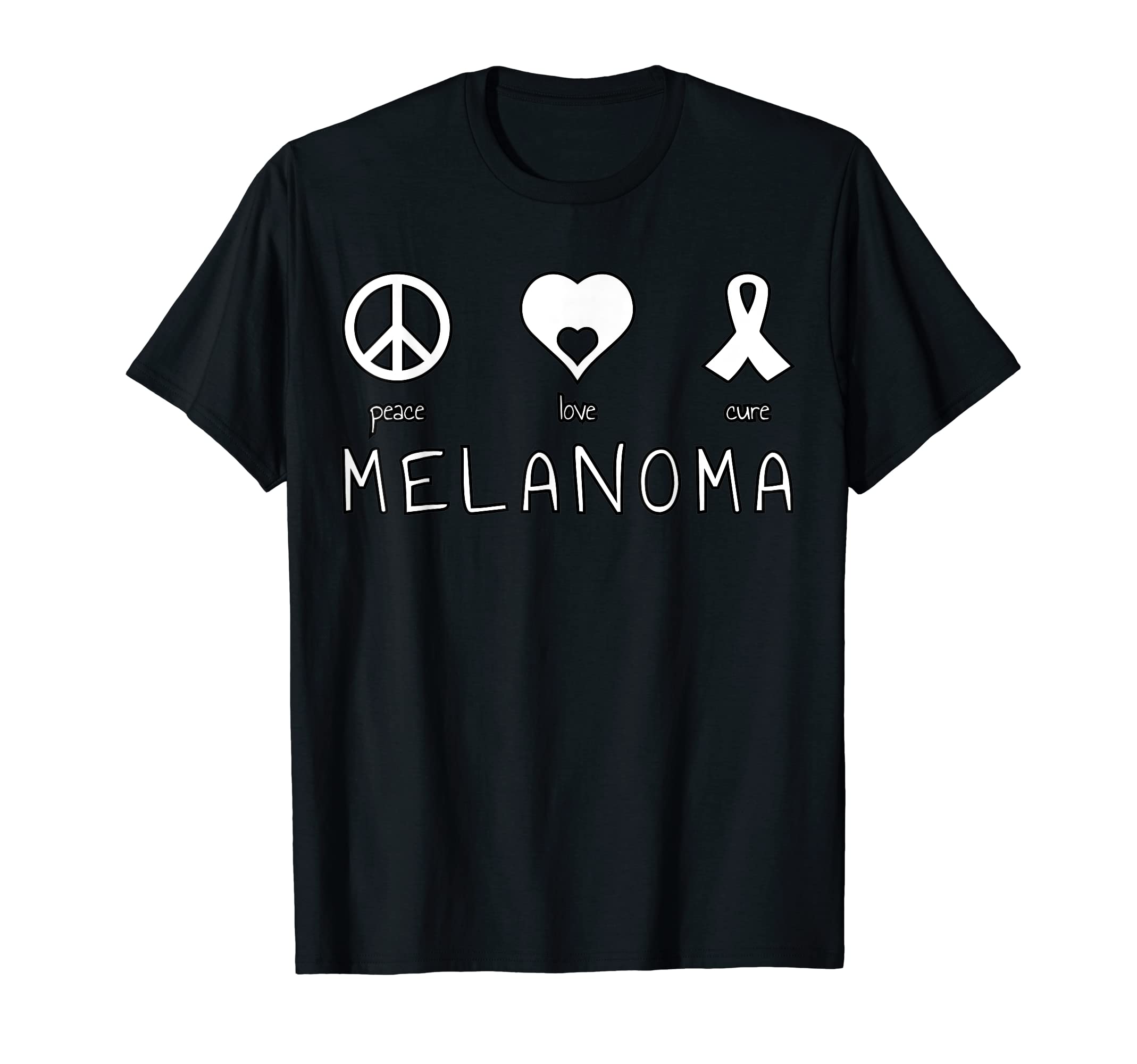 Peace Love Cure Melanoma T-Shirt - Casual Everyday Wear for Adults - T-Shirt, Sweatshirt, Hoodie