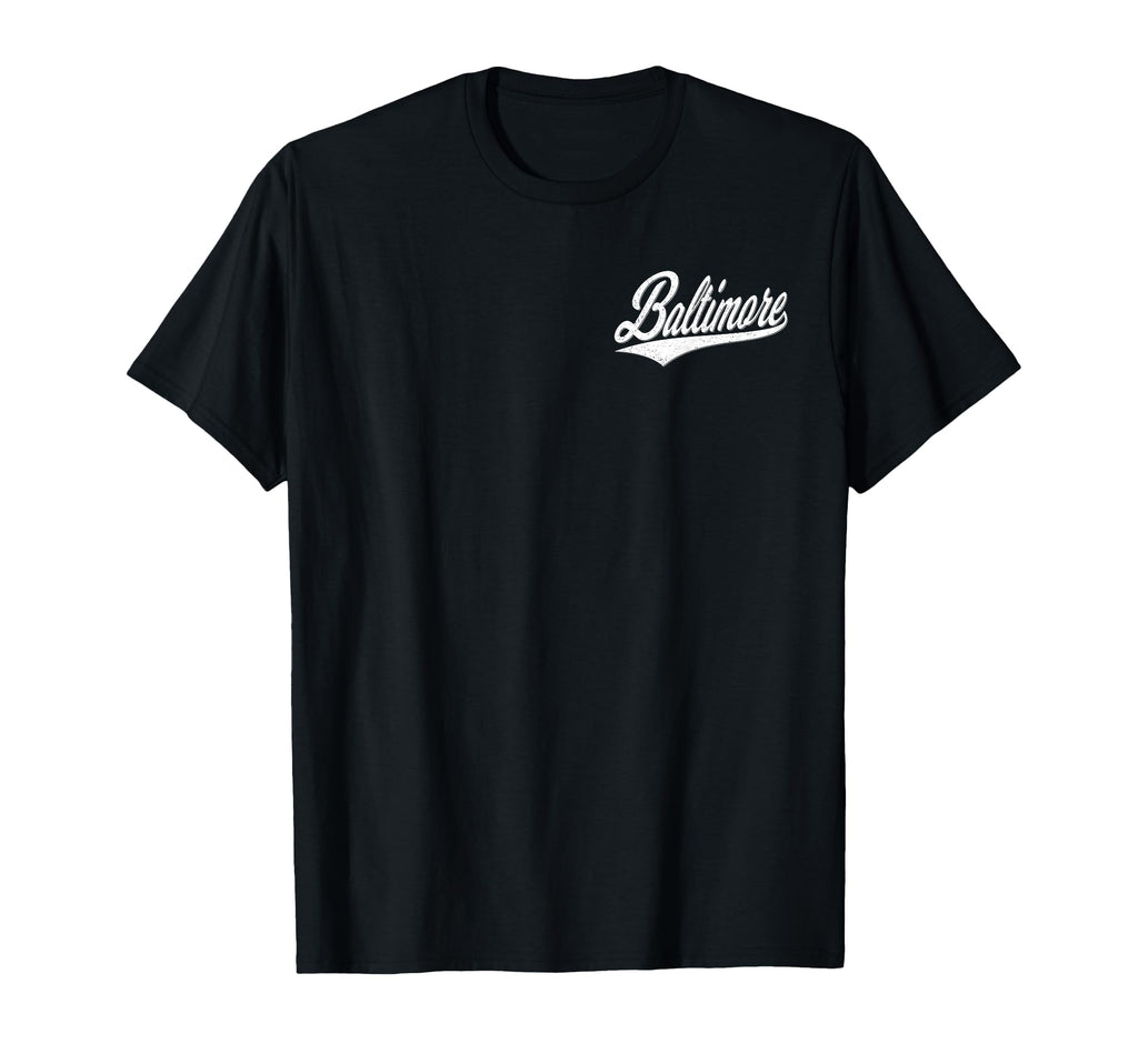 Baltimore Maryland Varsity Script Sports T-Shirt - Custom Art Print Unisex - T-Shirt, Sweatshirt, Hoodie