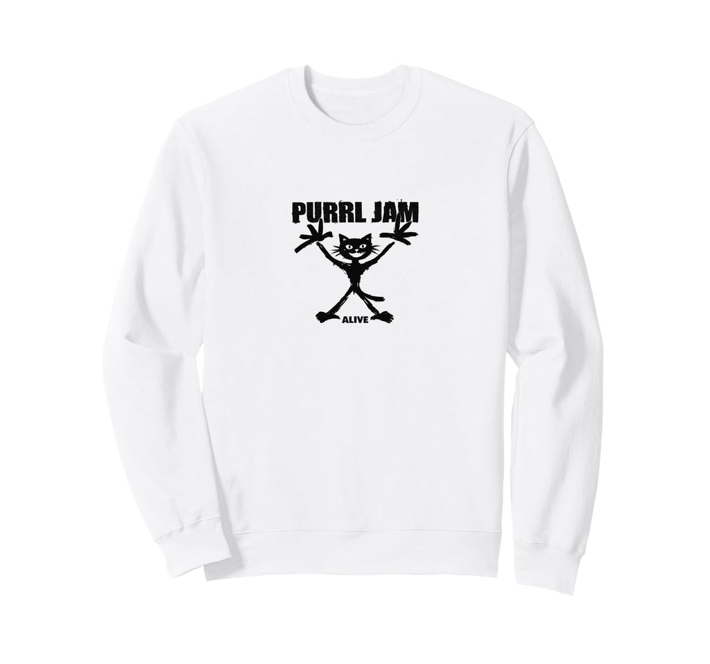 Purrl Jam Cat Rock Band Grunge Sweatshirt - Aesthetic Graphic for Adults - T-Shirt, Sweatshirt, Hoodie