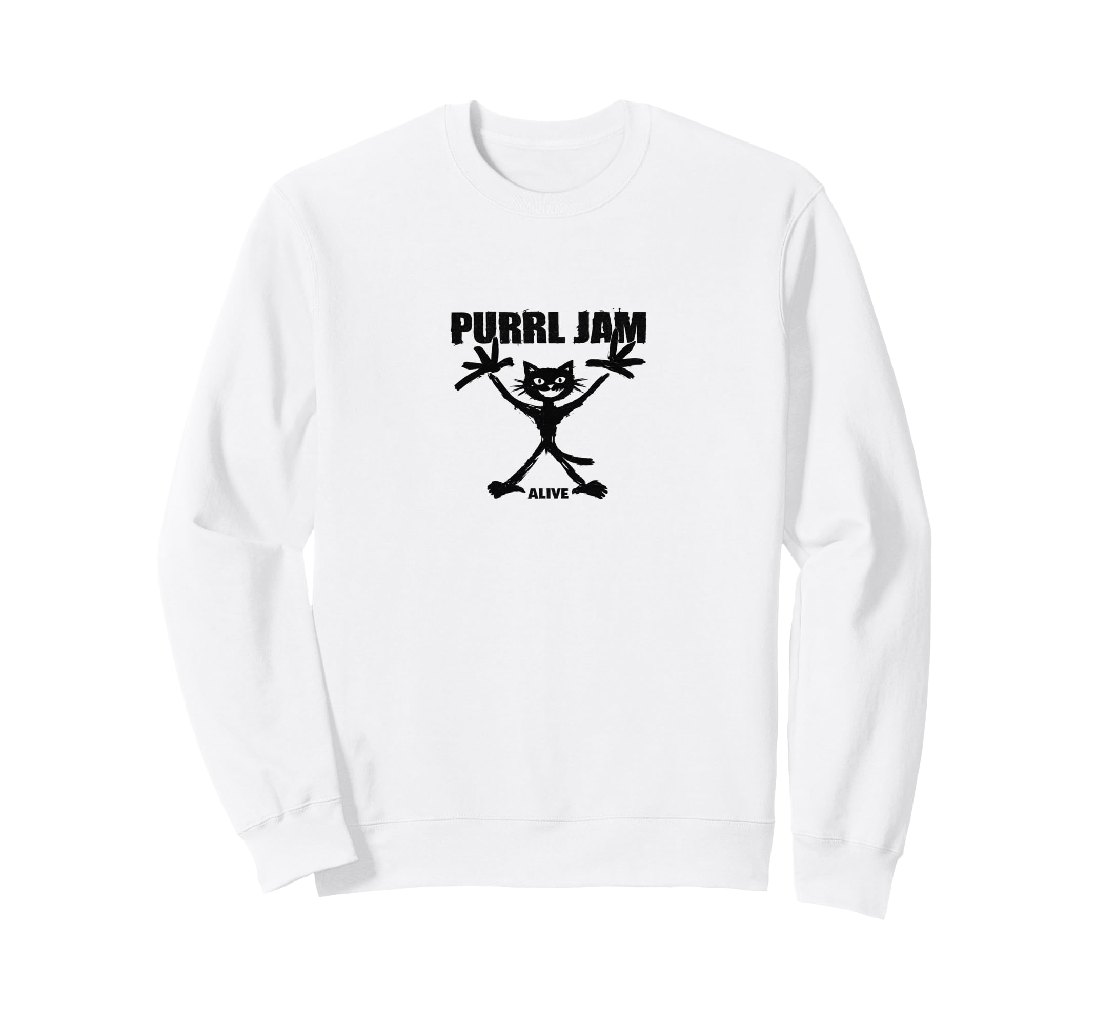 Purrl Jam Cat Rock Band Grunge Sweatshirt - Aesthetic Graphic for Adults - T-Shirt, Sweatshirt, Hoodie
