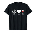 Peace Love Wine Wine Lovers T-Shirt - Custom Art Print Unisex - T-Shirt, Sweatshirt, Hoodie
