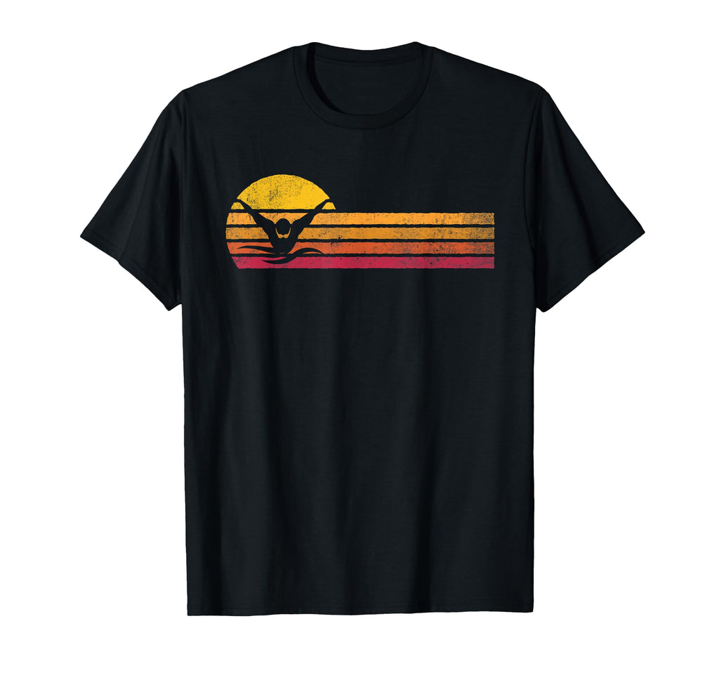 Swimming Silhouette Swimmer 90S Gift T-Shirt - Custom Art Print Men Women - T-Shirt, Sweatshirt, Hoodie