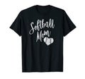Softball Mom Heart Gift T-Shirt - Minimalist Print Men Women - T-Shirt, Sweatshirt, Hoodie