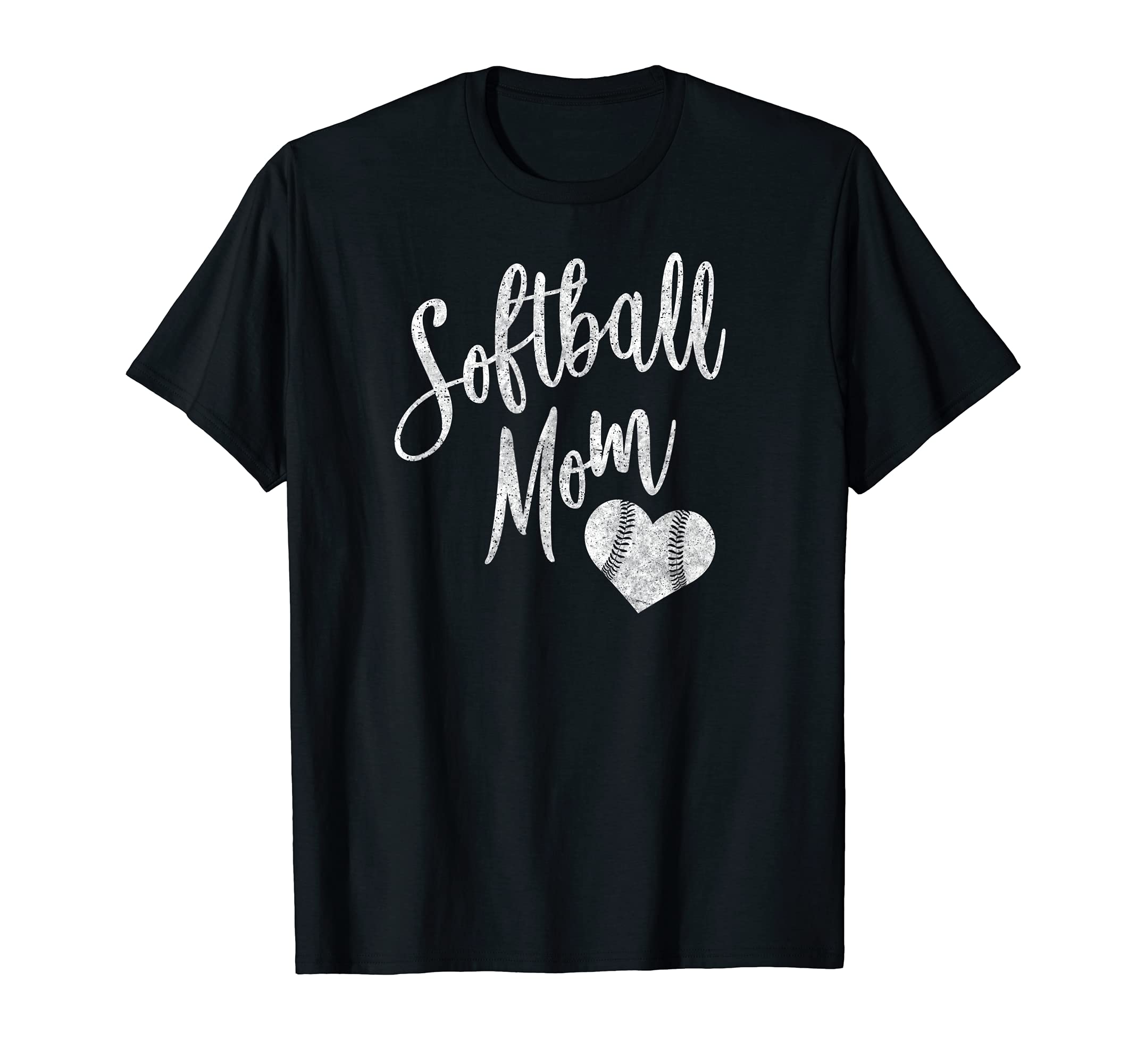 Softball Mom Heart Gift T-Shirt - Minimalist Print Men Women - T-Shirt, Sweatshirt, Hoodie