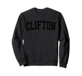 Clifton Nj Distressed Black Sweatshirt - Custom Art Print for Adults - T-Shirt, Sweatshirt, Hoodie