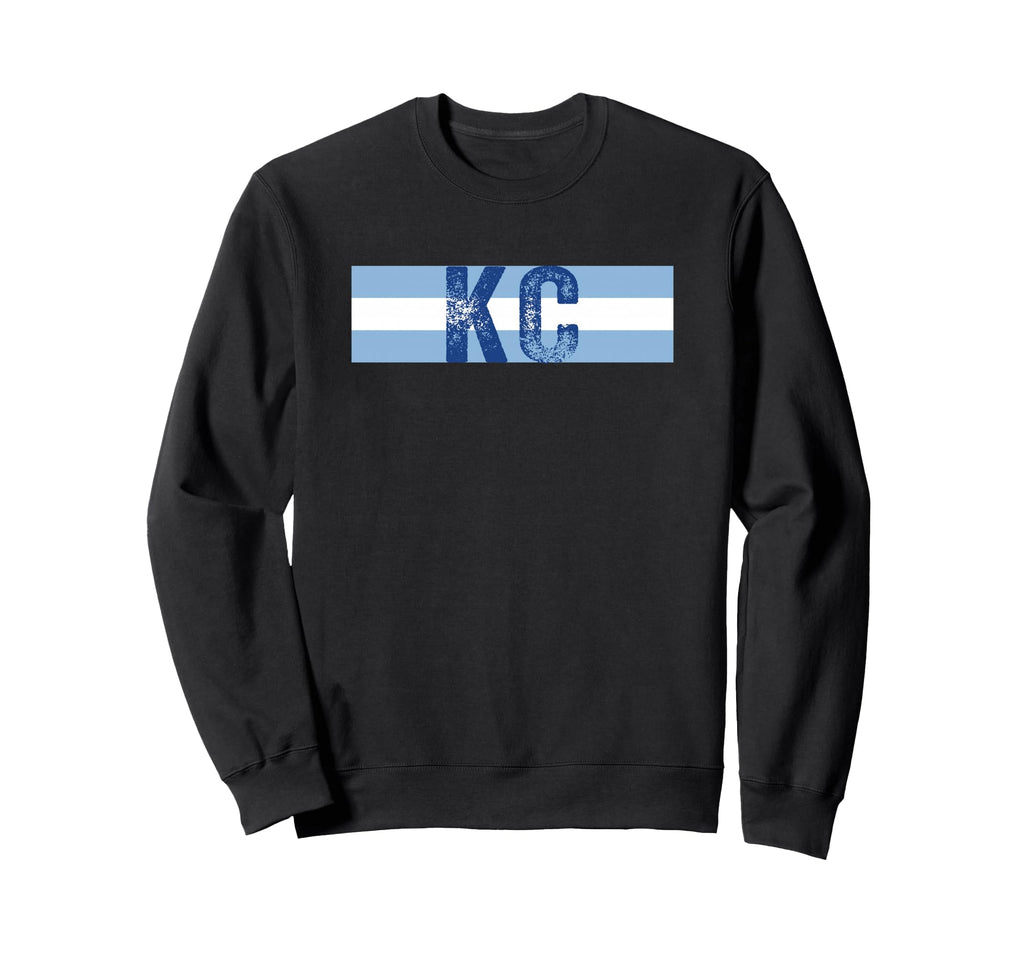 Kc 2 Letters Kansas City Kc Blue Sweatshirt - Graphic Print Men Women - T-Shirt, Sweatshirt, Hoodie