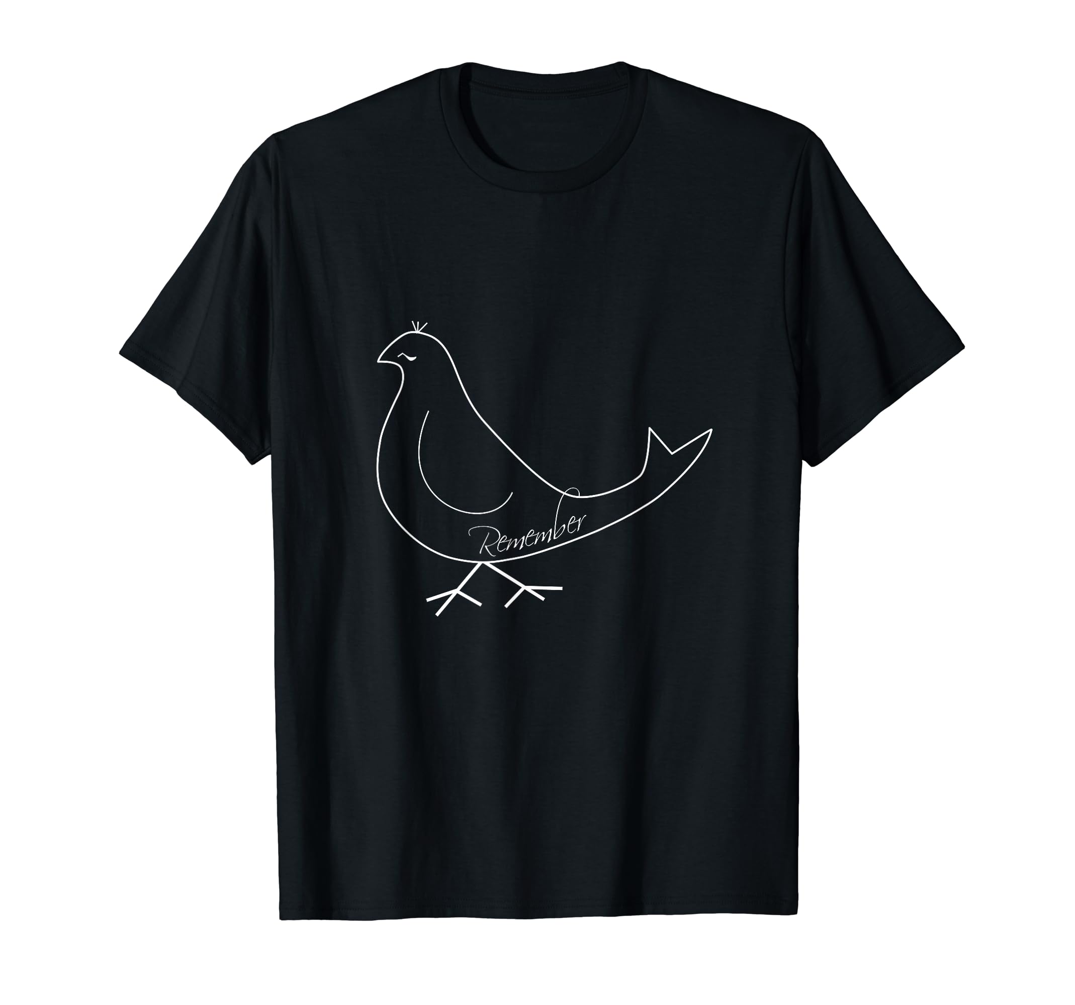Remember Dove Line Drawing T-Shirt - Custom Art Print for Adults - T-Shirt, Sweatshirt, Hoodie