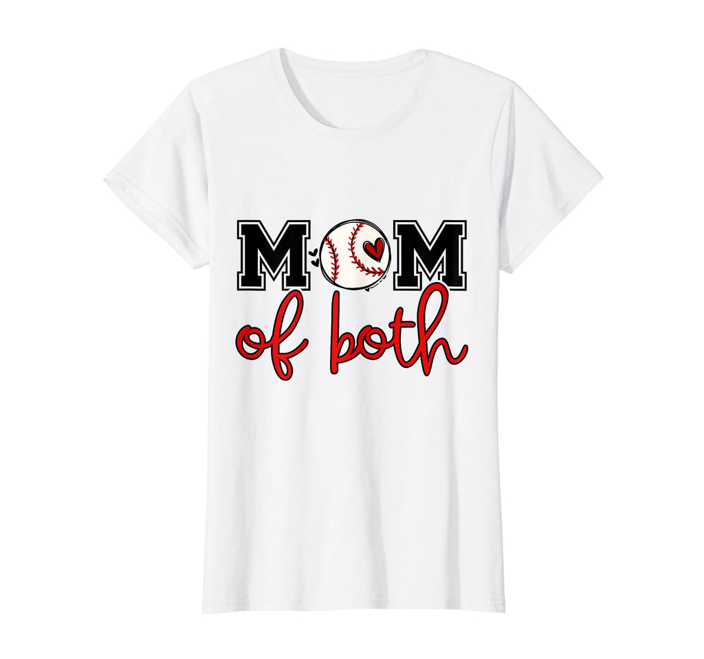 Womens Mom Both Softball Baseball Mama T-Shirt - Unique Graphic for Adults - T-Shirt, Sweatshirt, Hoodie