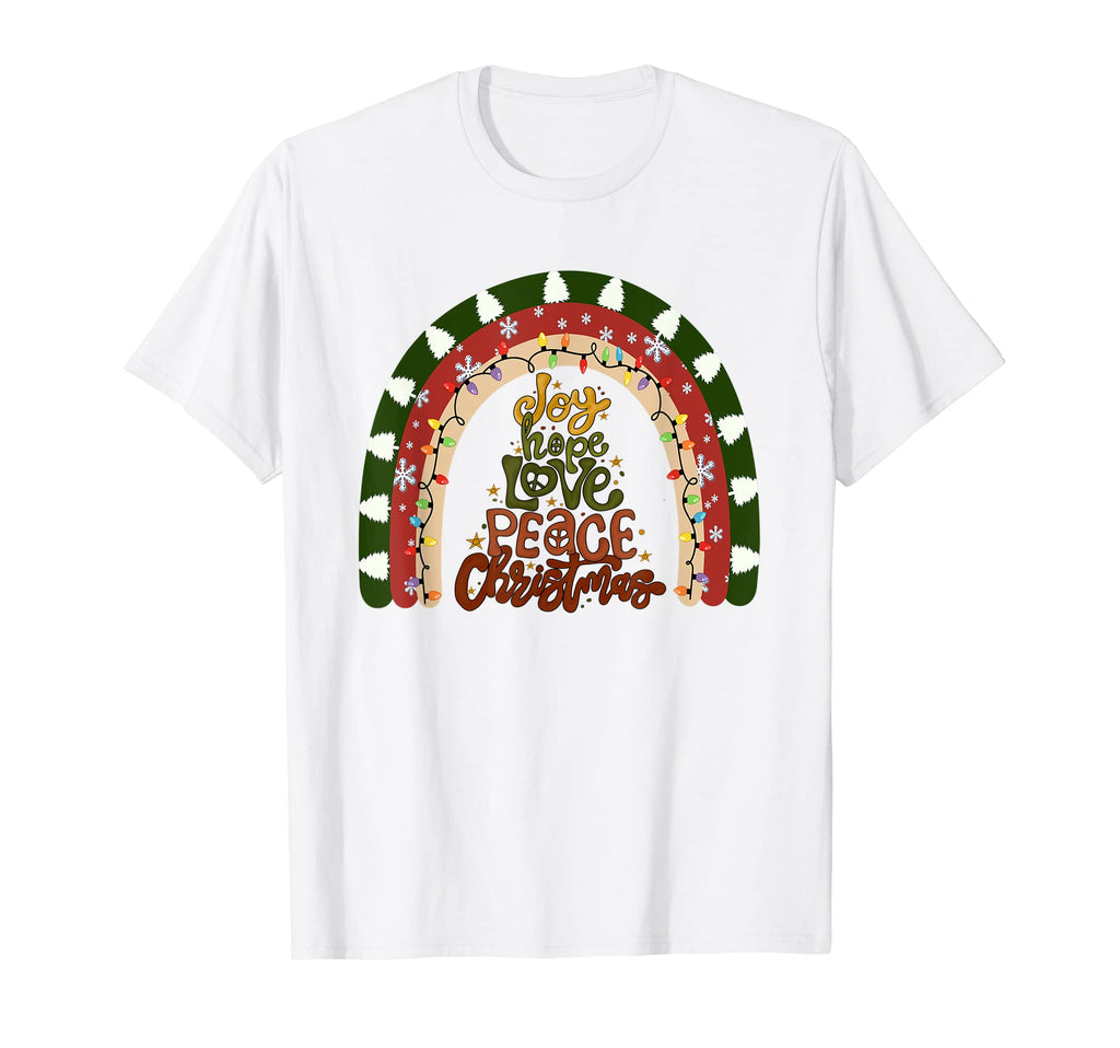 Rainbow Hippies Joy Hope Love Peace T-Shirt - Custom Art Print for Adults - T-Shirt, Sweatshirt, Hoodie