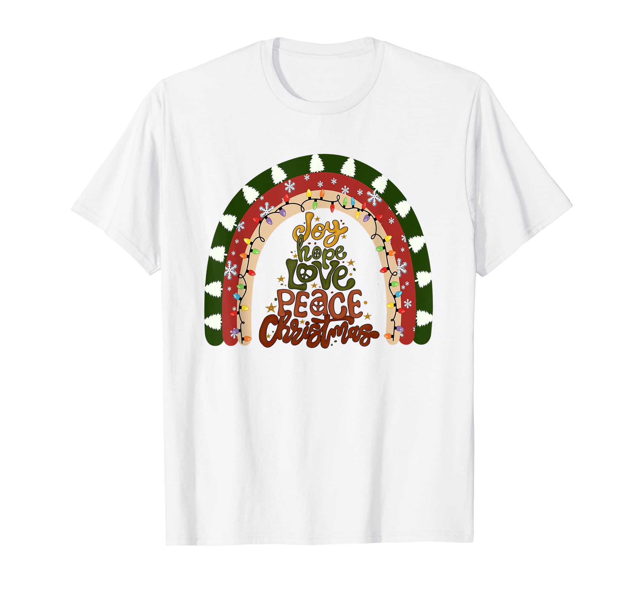 Rainbow Hippies Joy Hope Love Peace T-Shirt - Custom Art Print for Adults - T-Shirt, Sweatshirt, Hoodie