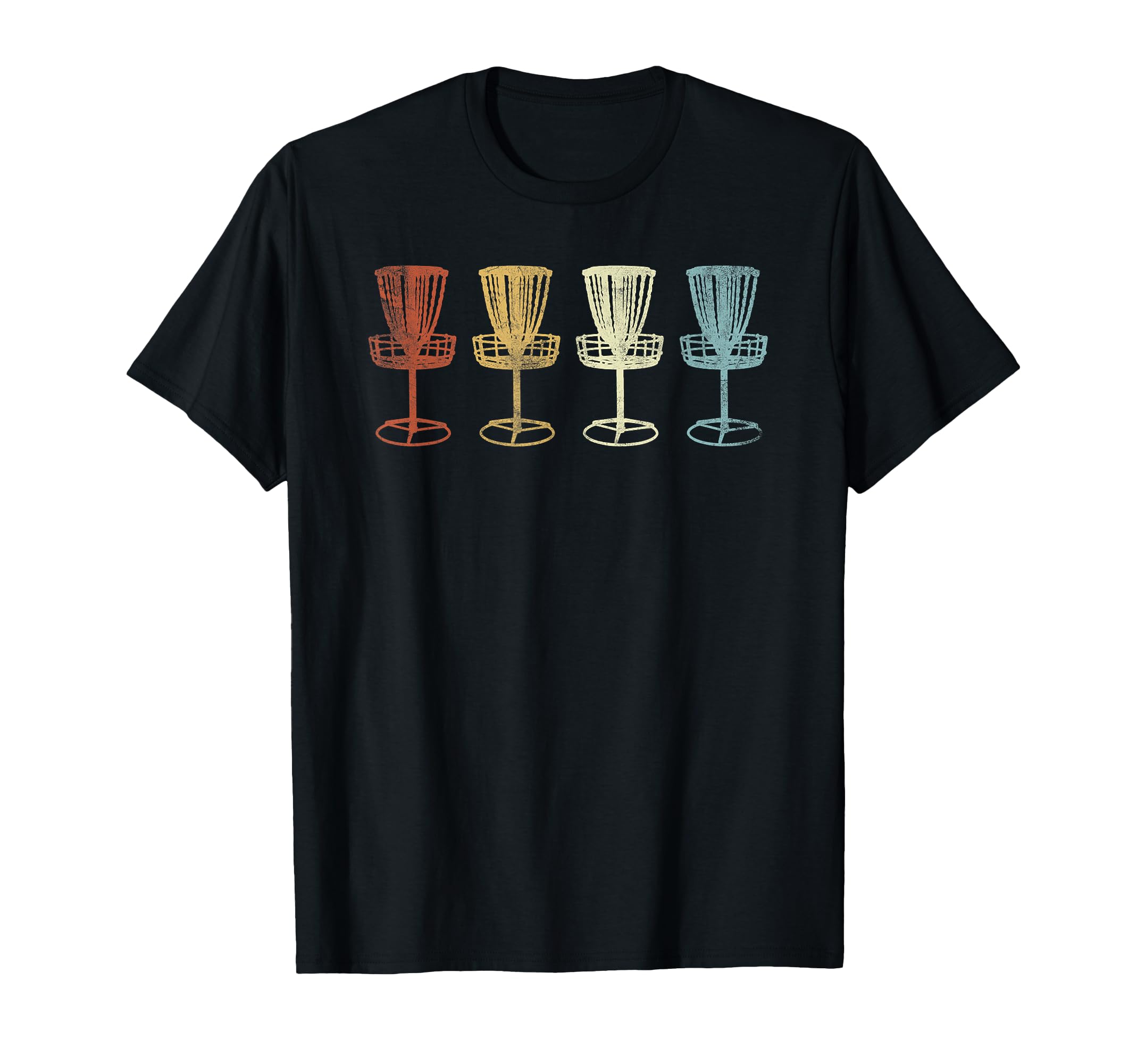 Disc Golf Baskets Distressed T-Shirt - Fun Novelty Design for Adults - T-Shirt, Sweatshirt, Hoodie
