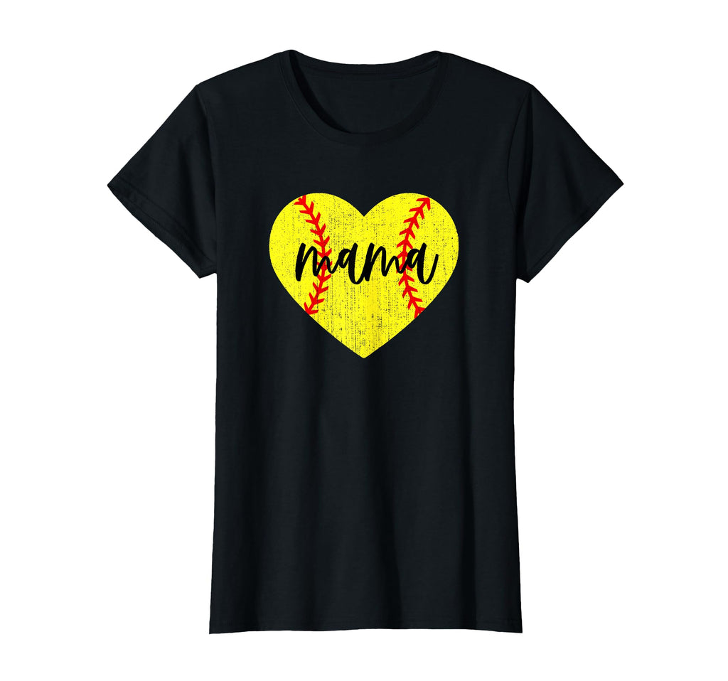 Heart Mom Softball Mama Baller Mom T-Shirt - Custom Art Print for Adults - T-Shirt, Sweatshirt, Hoodie